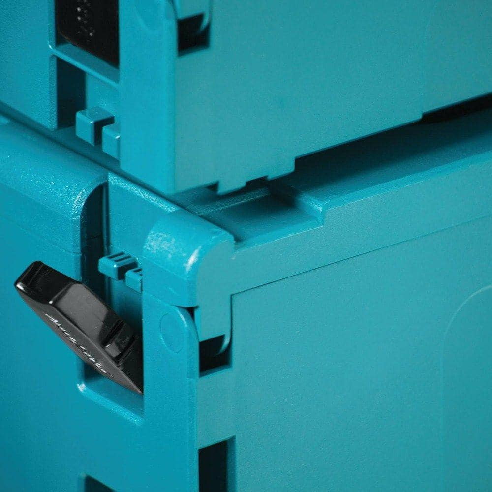 15.5 In. Large Interlocking Tool Box | Makita X Storage Portable Plastic Blue