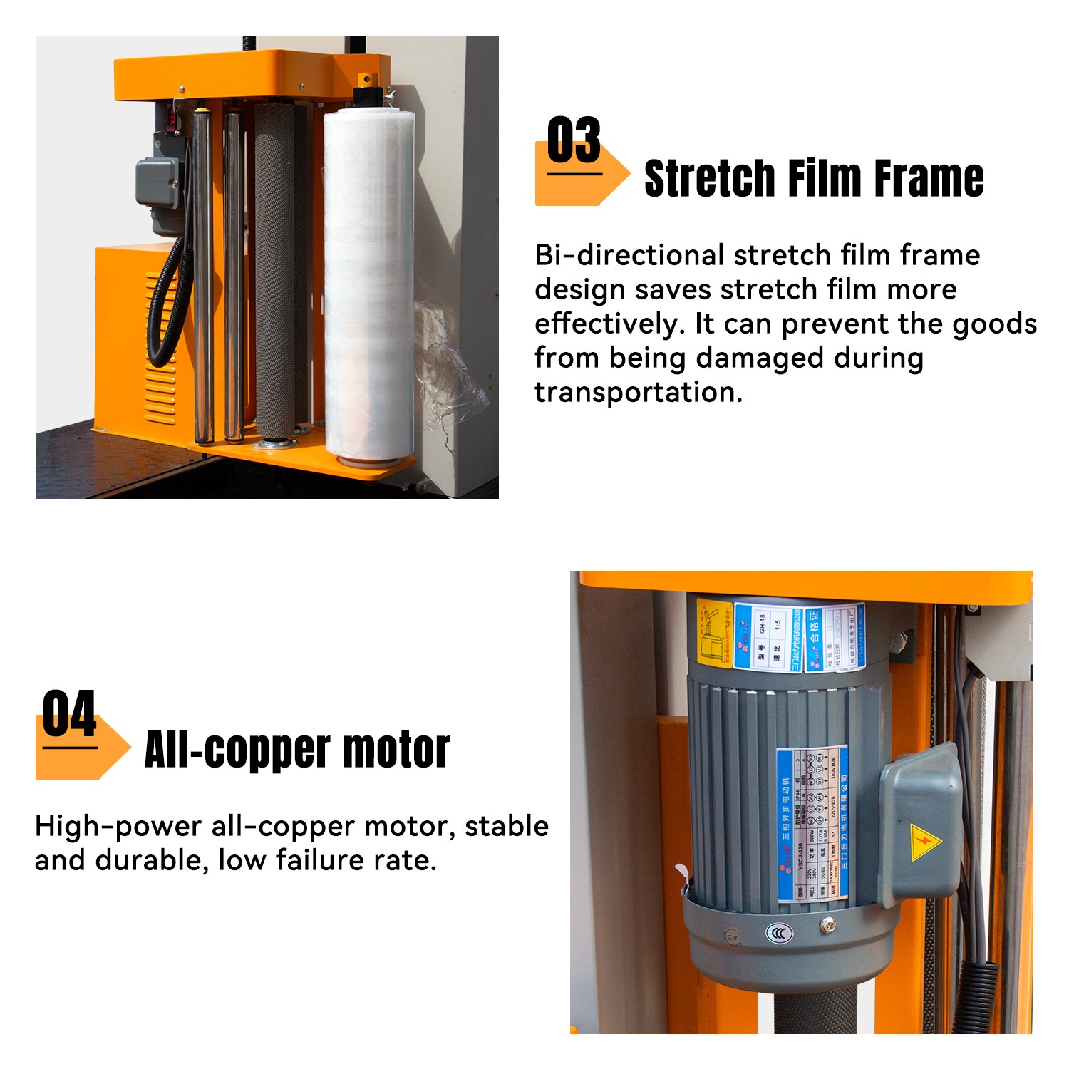 4400LBS Stretch Wrapper Machine W/ Ramp 2 Ton Loading Ramp 55.1″ x 59.1″ x 3.1″