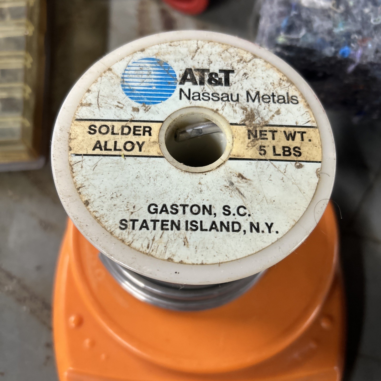 AT&T NASSAU METALS SOLDER ALLOY SPOOL 5LB 0.185 Diam Spec AT72-1 Alloy 119