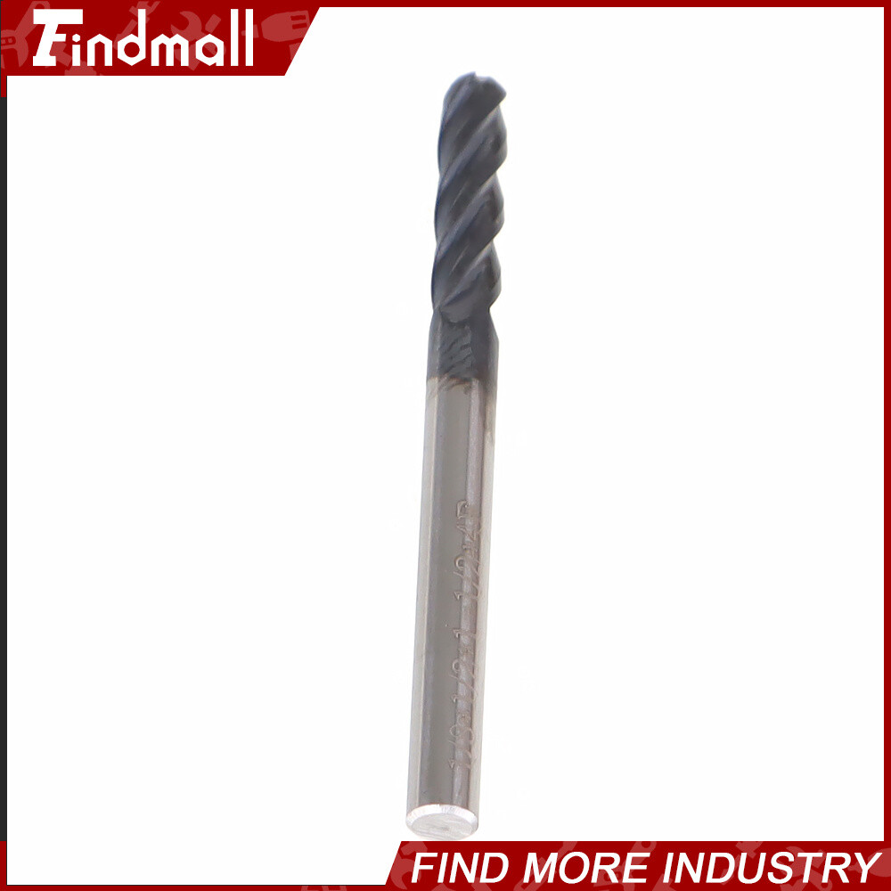 5 PCS 1/8″ 4 Flute 1-1/2″ Overall Length Ball Nose Carbide End Mill