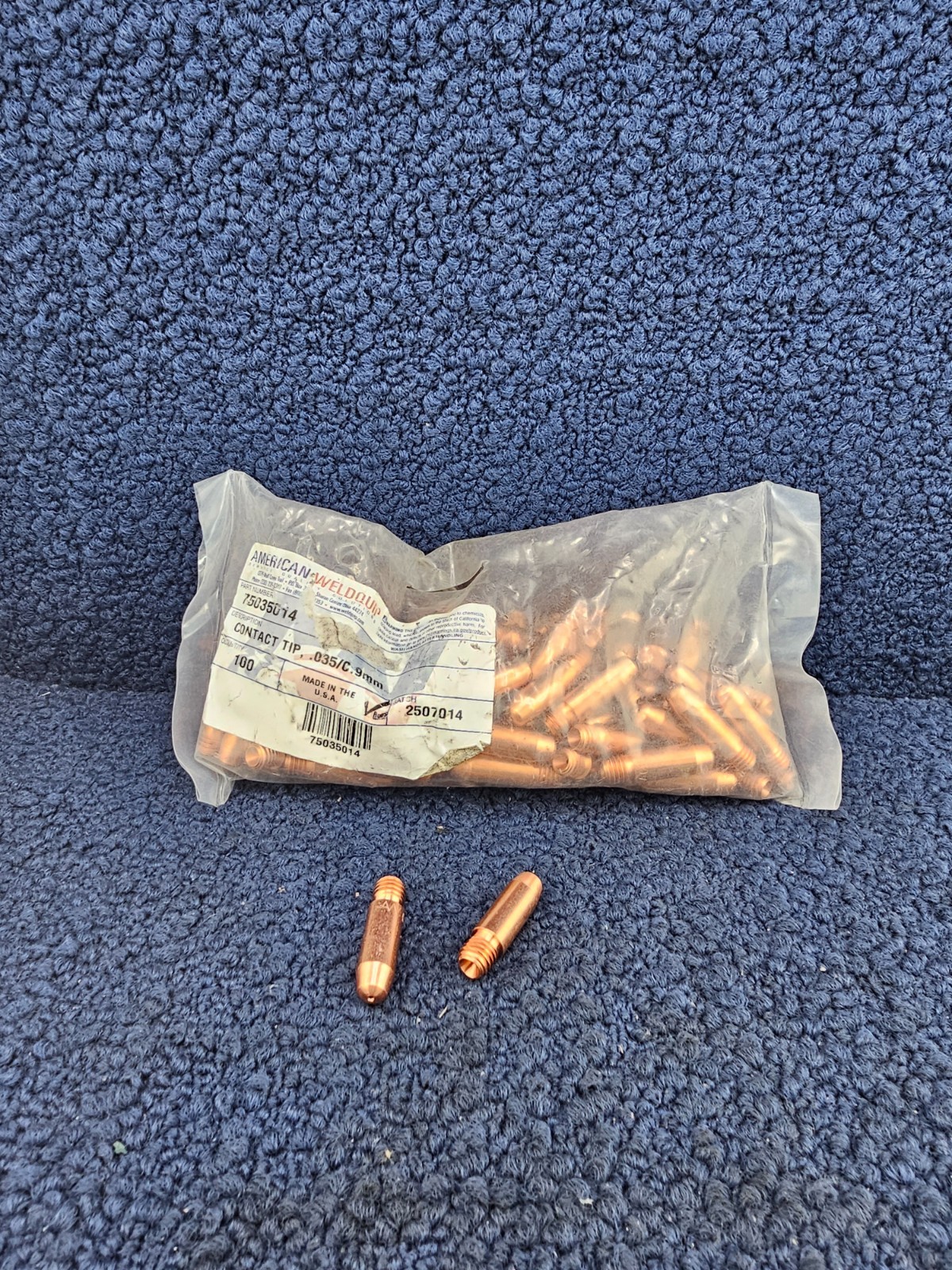 (QTY 100) American Weldquip 75035014: .035 in. (0.9mm) Contact Tip