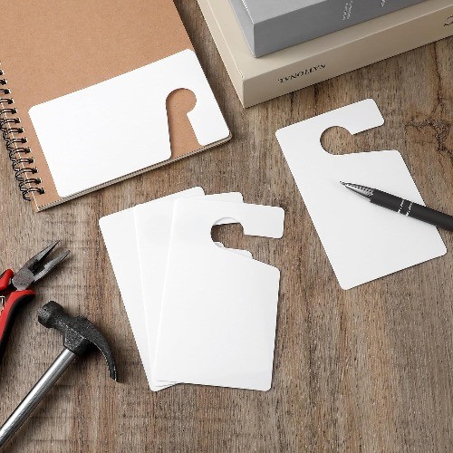 6 PCS White Blank Parking Permit Hang Tags, 3×5 Inch Plastic Hanging Pass Holder