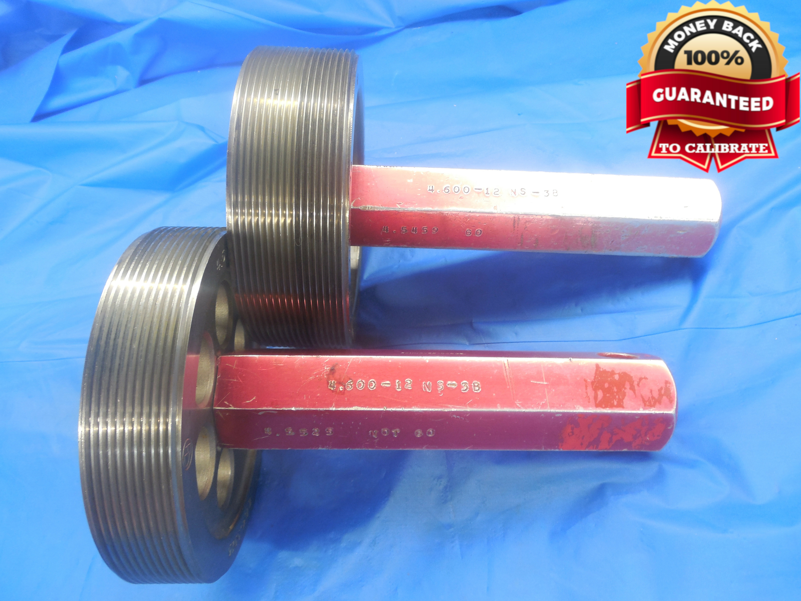 4.600 12 NS 3B THREAD PLUG GAGE 4.6 GO NO GO P.D.’S = 4.5459 & 4.5525 UNS-3B