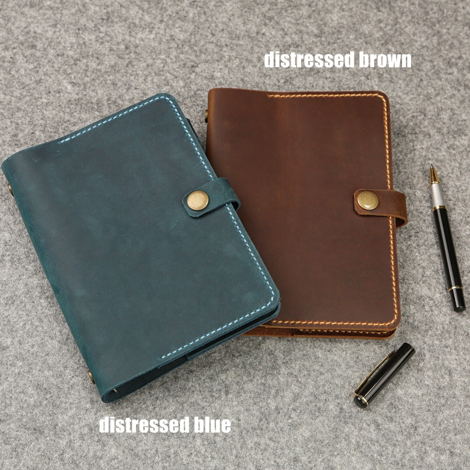 Personalised A5 A6 Leather Refillable Planner Binder 6 Ring Travelers Journal