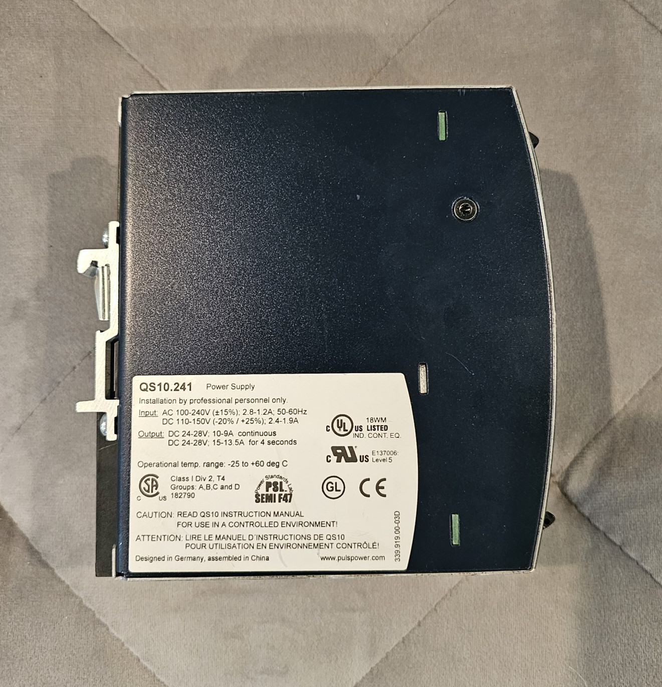 Used – Tested OK – PULS Dimension QS10.241 24V Power Supply