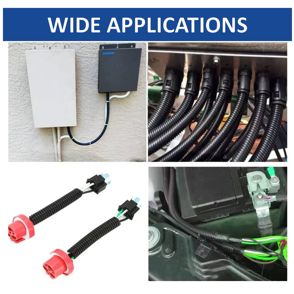 7/10/13/15/18/21/25/28mm Split Wire Loom Conduit Polyethylene Black Sleeve Tube