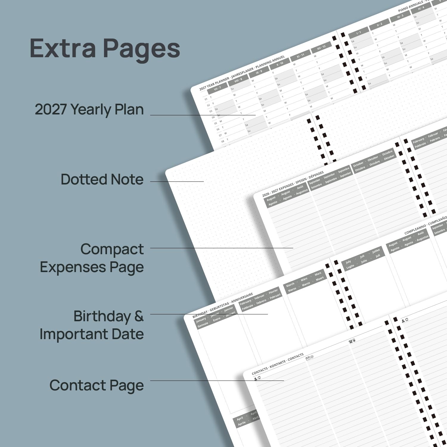 POPRUN 2027 Planner Light Pink 8.5″x12″