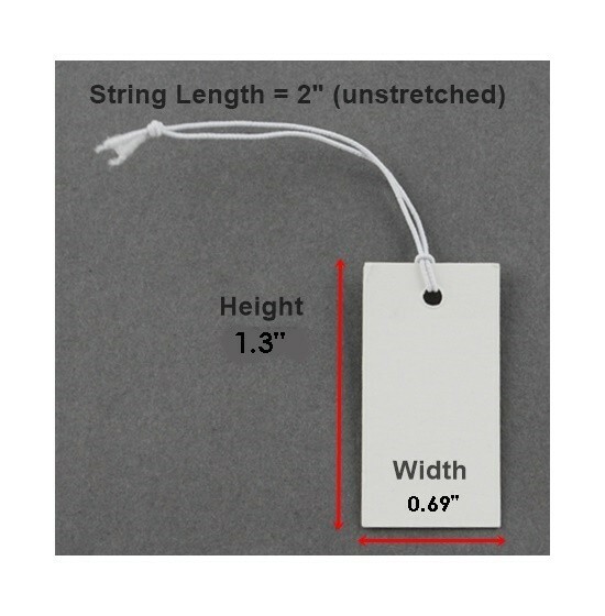 500 PLAIN WHITE Blank Price TAGS Paper 1-1/4″ with Elastic String ~ Inventory