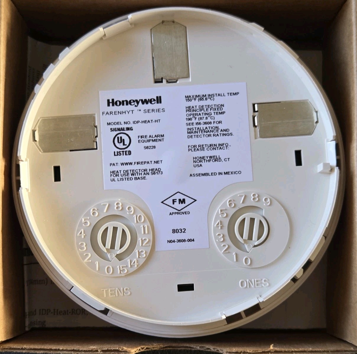FARENHYT IDP-HEAT-HT 190° HIGH TEMPERATURE HEAT DETECTOR «IVORY» – NEW – 3 AVAIL