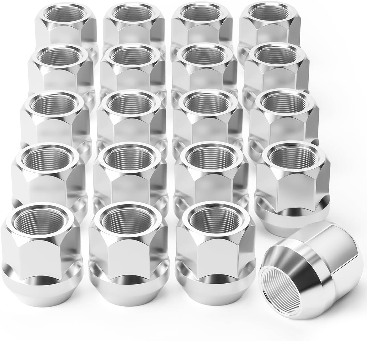 1/2″-20 Open End Lug Nuts, 3/4″ 19Mm Hex 0.84X0.9 In. Chrome Plated Wheel Lug Nu