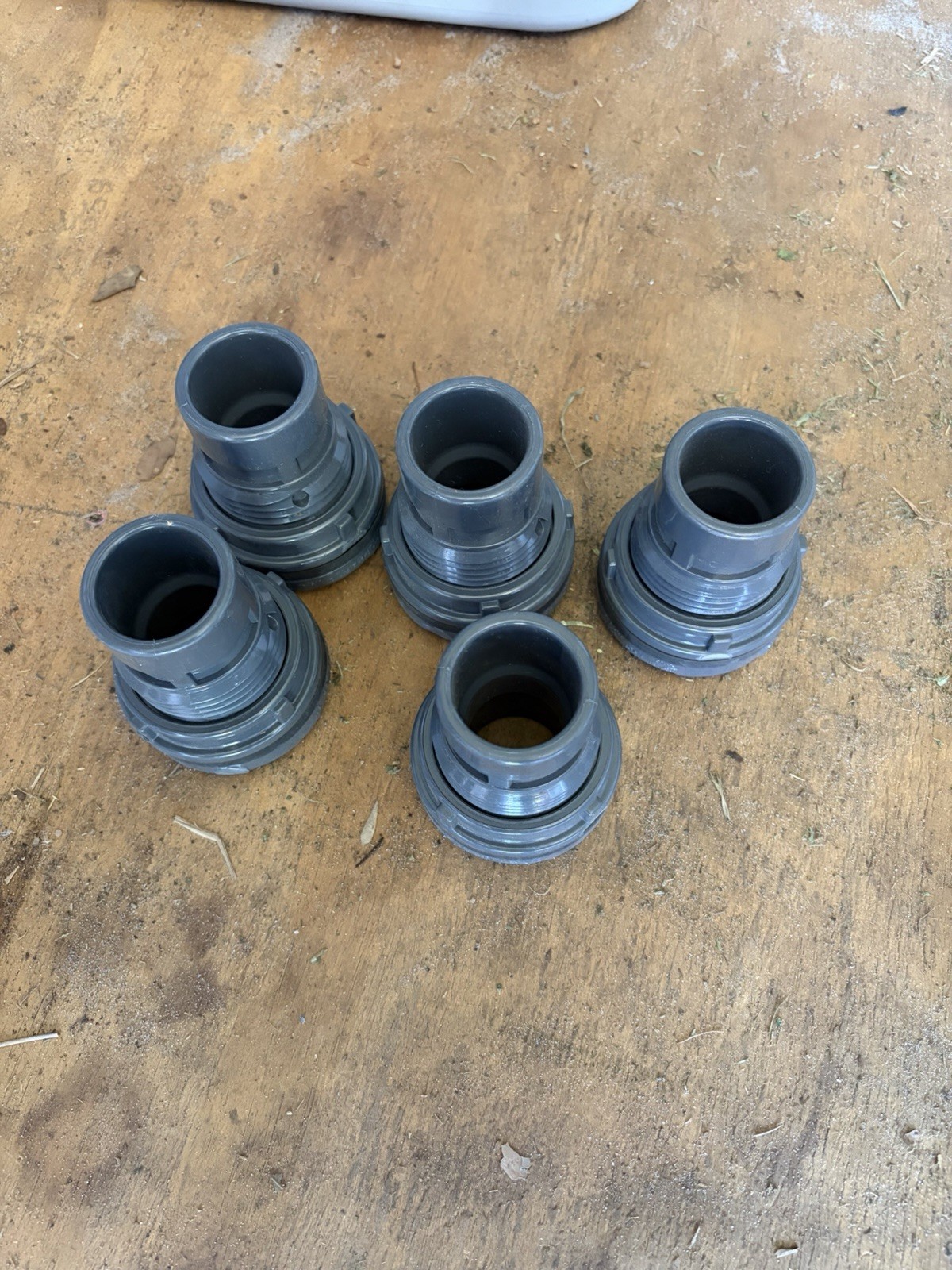 1” Spears Schedule 80 PVC Tank Adapter Bulkhead Socket FKM Lot Of 5 8170-010V