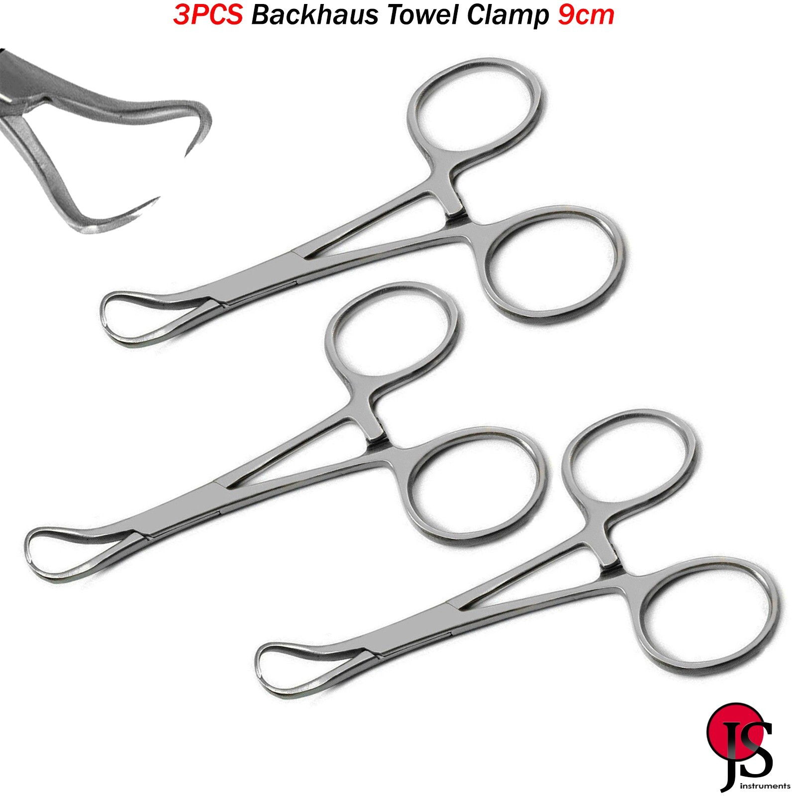 Medical Surgical Instruments Towel Clamp 9cm Forceps Locking Plier Veterinary X3