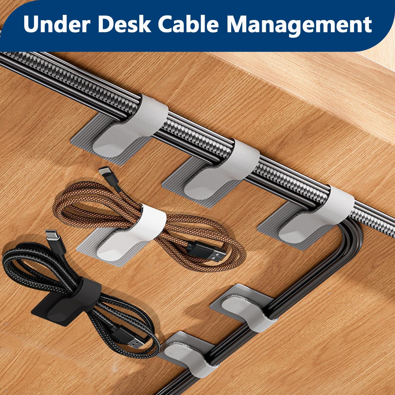 Abnii HookandLoop Cable Ties 50Pack