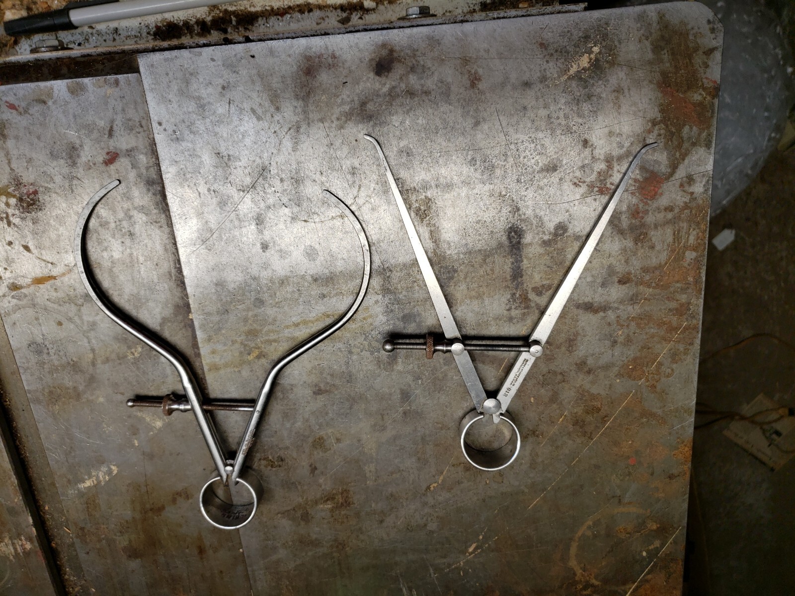 2 VINTAGE BROWN & SHARPE 801 + 812 used OUTSIDE INSIDE CALIPERS