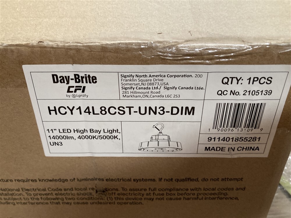 6 CFI Day-Brite High Bay LED 11″ 4000k/5000k Light Fixtures HCY14L8CST-UN3-DIM