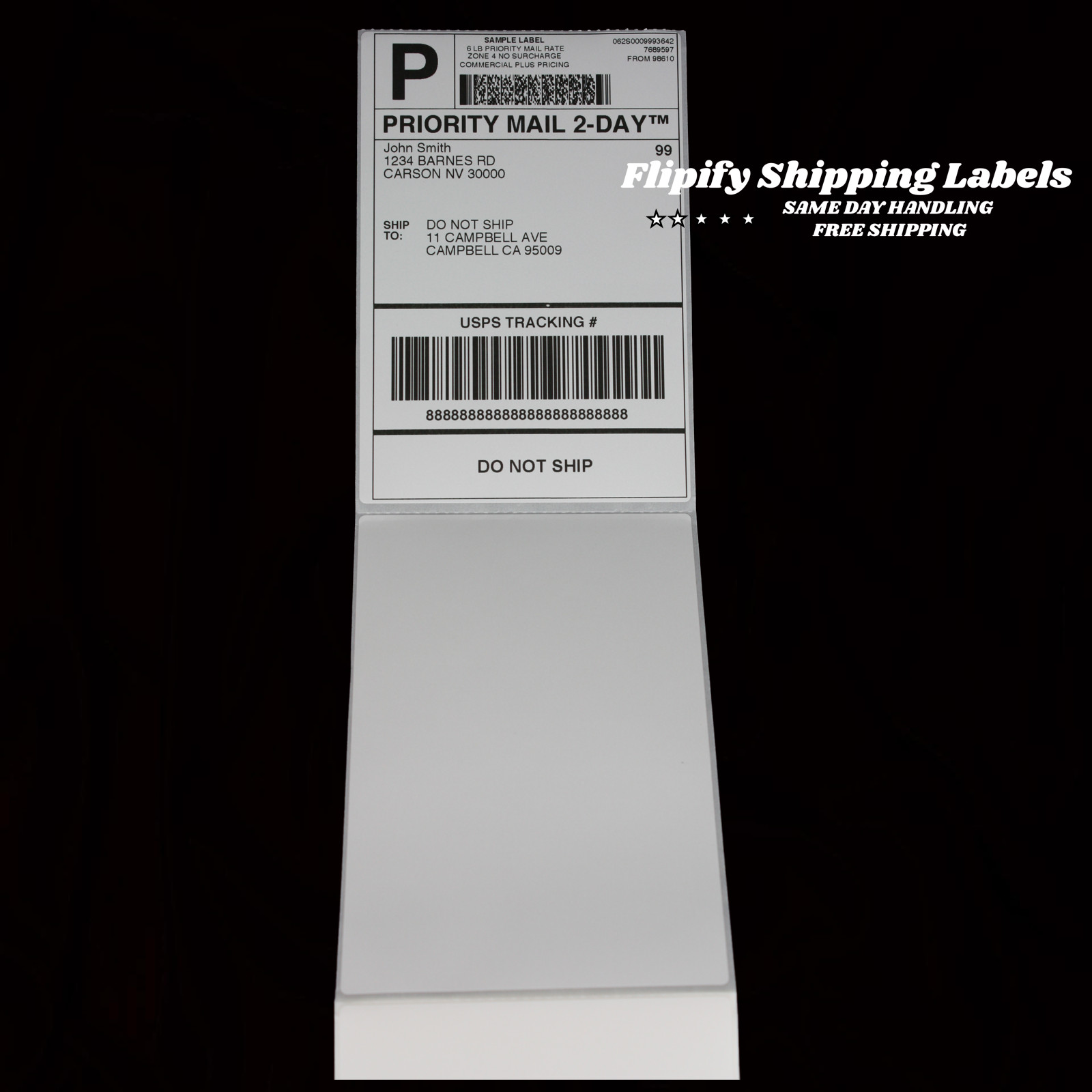 4000 Fanfold 4×6 Direct Thermal Labels Shipping / Barcode Labels Zebra UPS