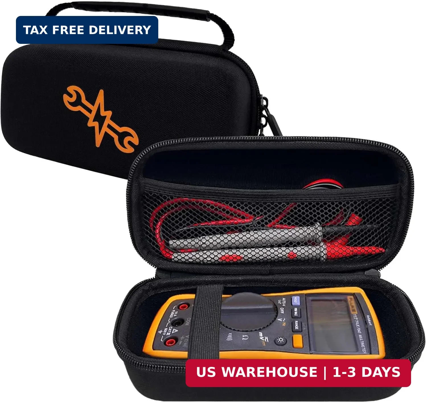Klawdsky Hard Case for Fluke 117/115/116/114, Carrying Digital Multimeters Case,