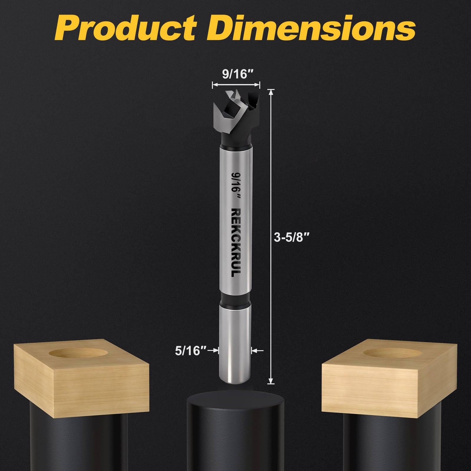 REKCKRUL 9/16 Inch Forstner Bit, 9/16″ | Precision Imperial Sizing