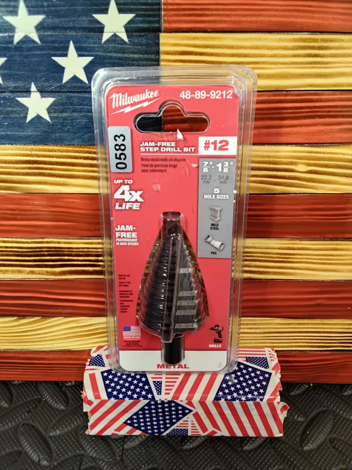 Milwaukee 48-89-9212 #12 Jam-Free Step Drill Bit 7/8″ – 1-3/8″ Black Oxide #0583