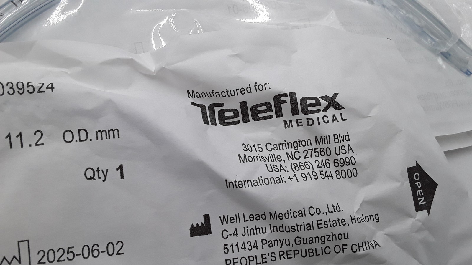 Teleflex Rusch Guardian Tube Size 7.5 REF 112092075 Lot of 9 EXP 2030