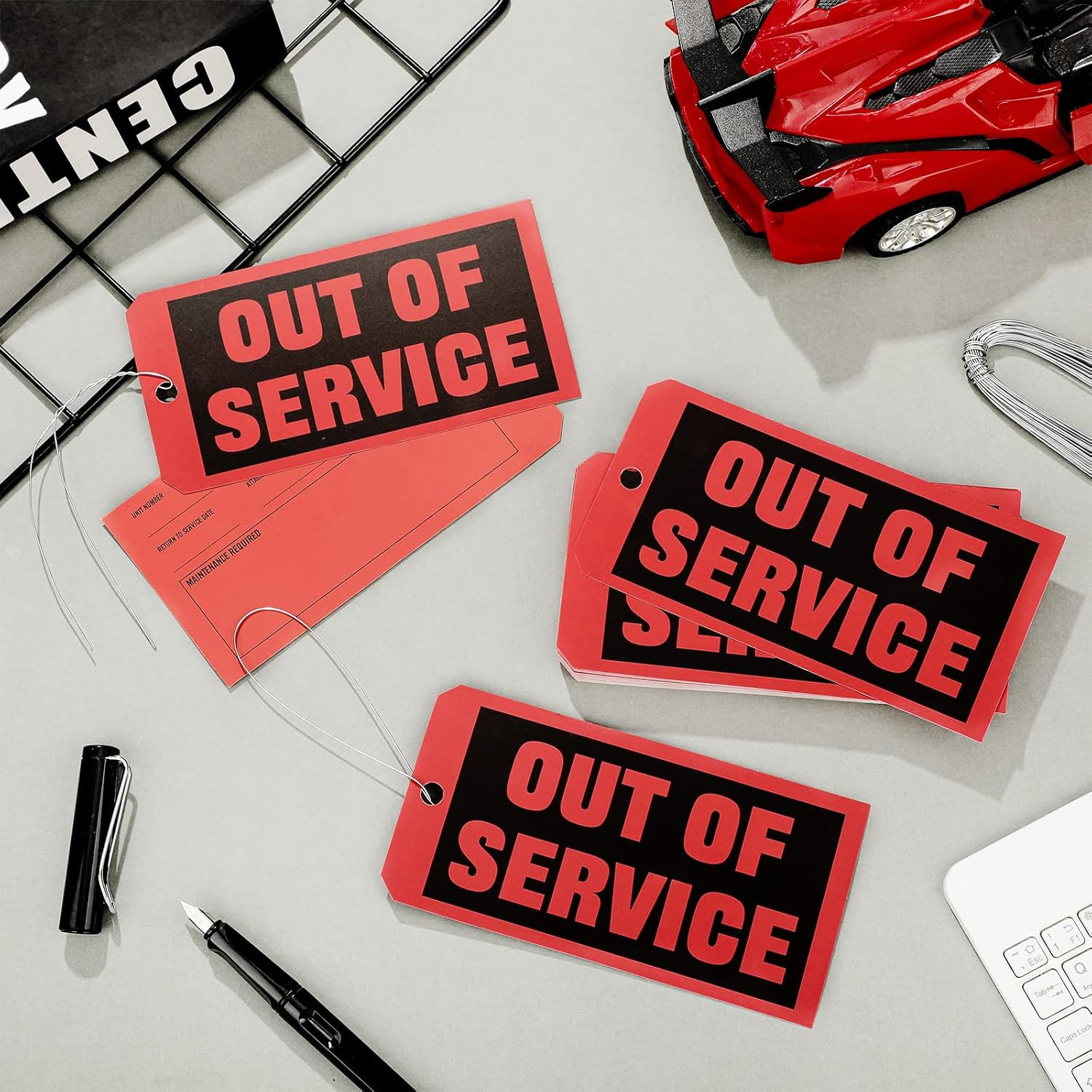 Out of Service Tags 6.22 X 3.15 Inches Maintenance Required Red Tags with 12 Inc
