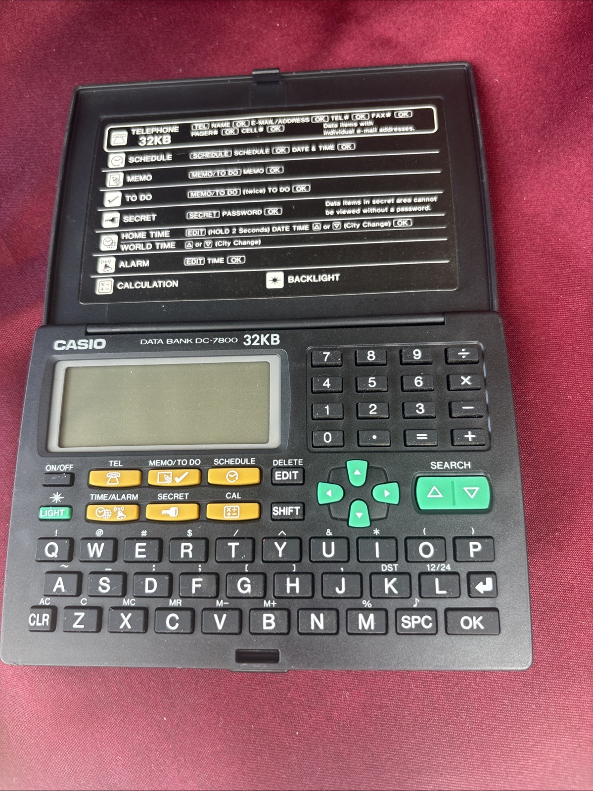 Casio Databank DC7800 W 32KB BACKLIGHT DISPLAY