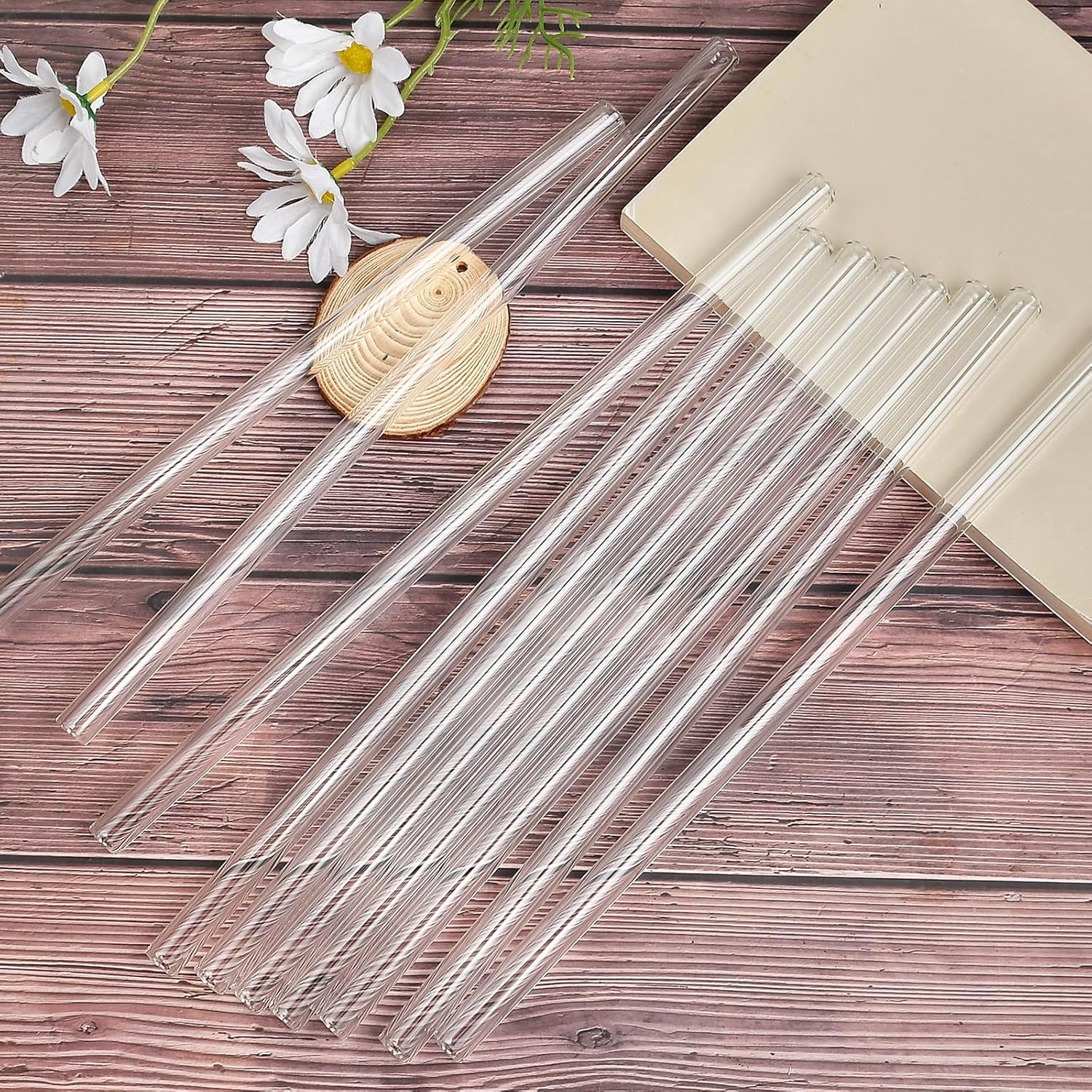 20 Pieces 12 Inches Long Clear Glass Tubes for Art DIY, 12Mm OD 8Mm ID 2Mm Thick
