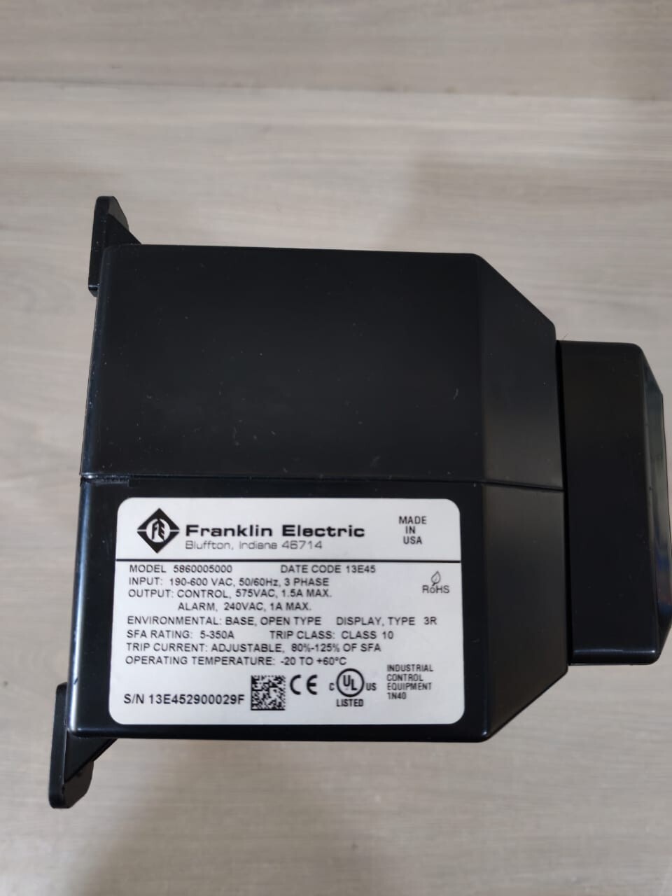 FRANKLIN ELECTRIC 5860005000 SUBMONITOR 190-600VAC- W/O ANY ACCS.