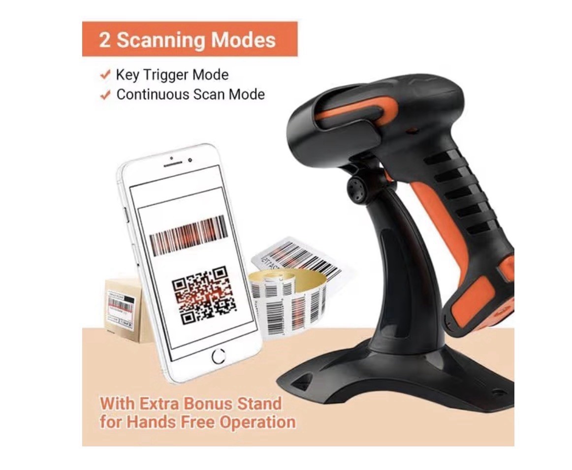 TERA 1D,2D,QR Wireless BLUETOOTH Barcode Scanner – Orange