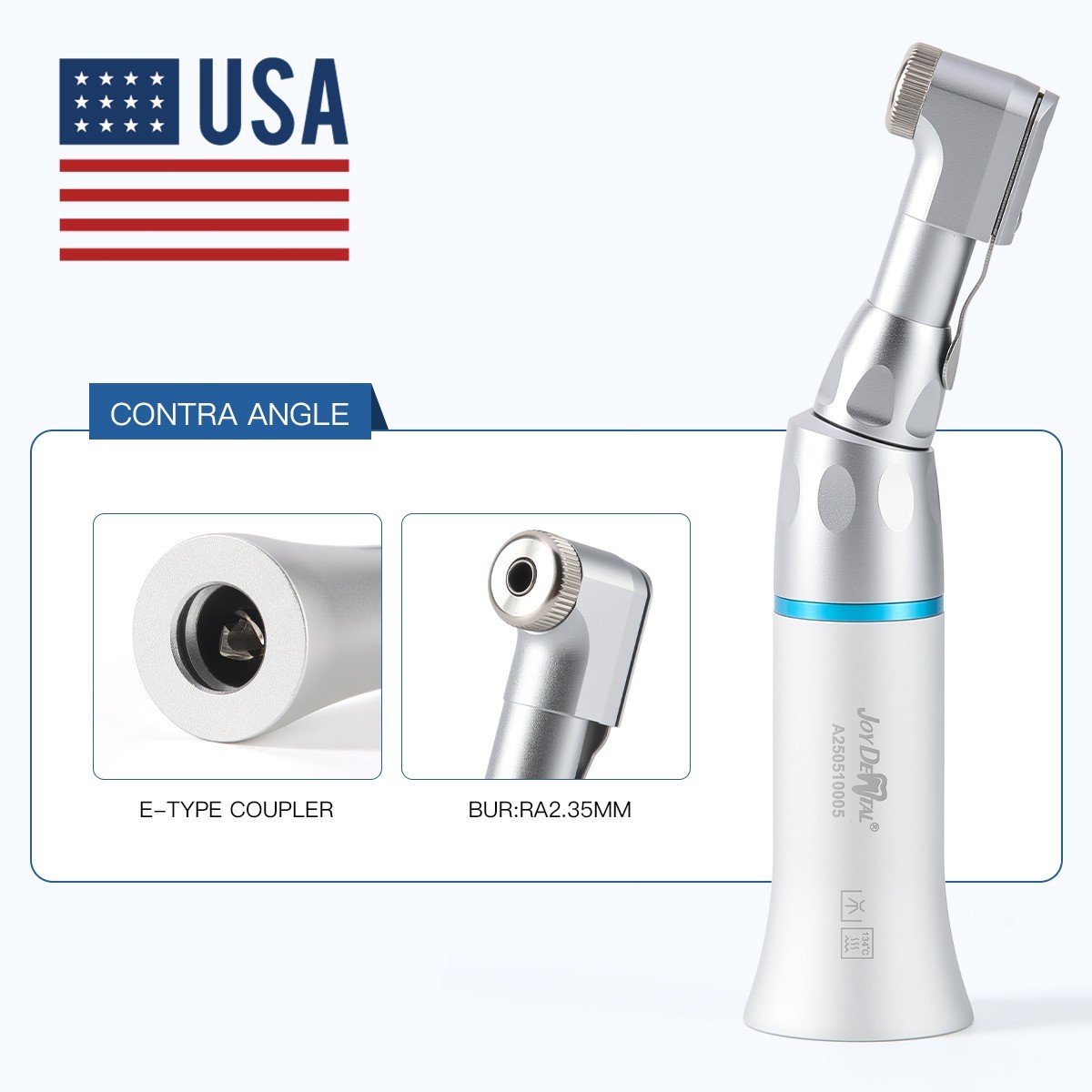 AZDENT Dental Slow Low Speed Handpiece Kit Latch Contra Angle 2Hole 4Hole
