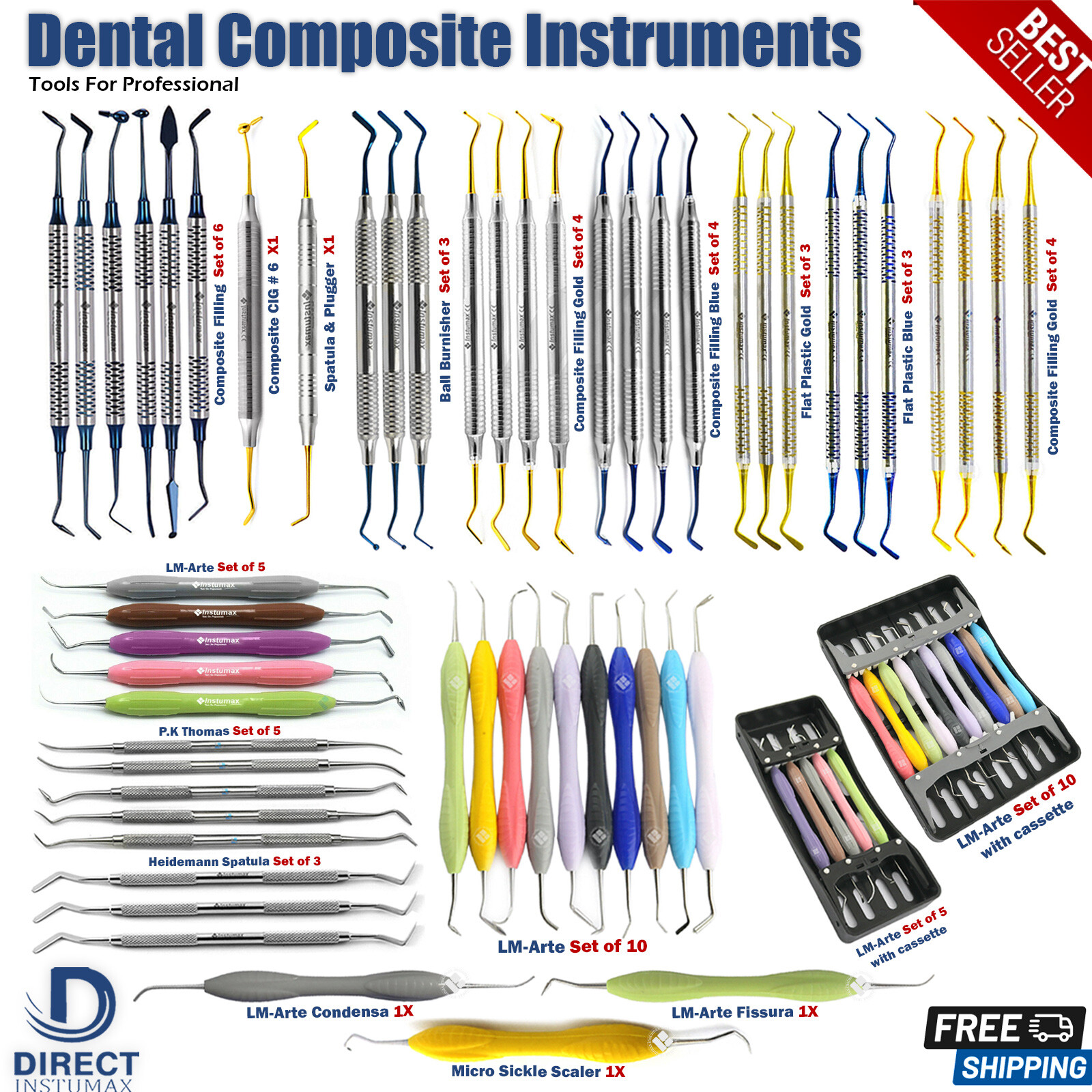 Dental Composite Filling Instruments Restoration Placement Tools INSTUMAX