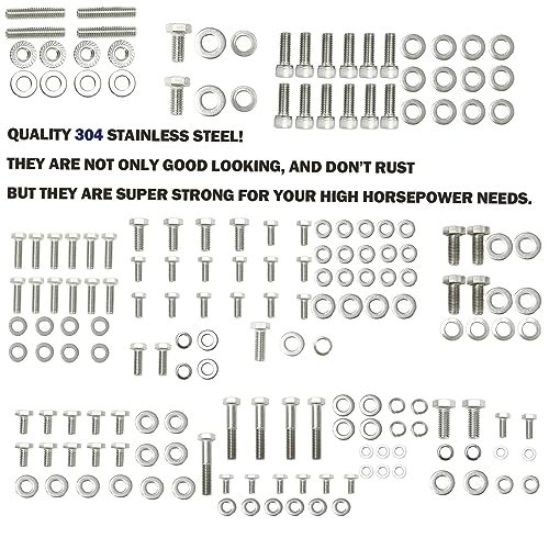 Stainless Steel Hex Bolt Kit for Small Block Chevy 265 283 302 305 327 350 – 211