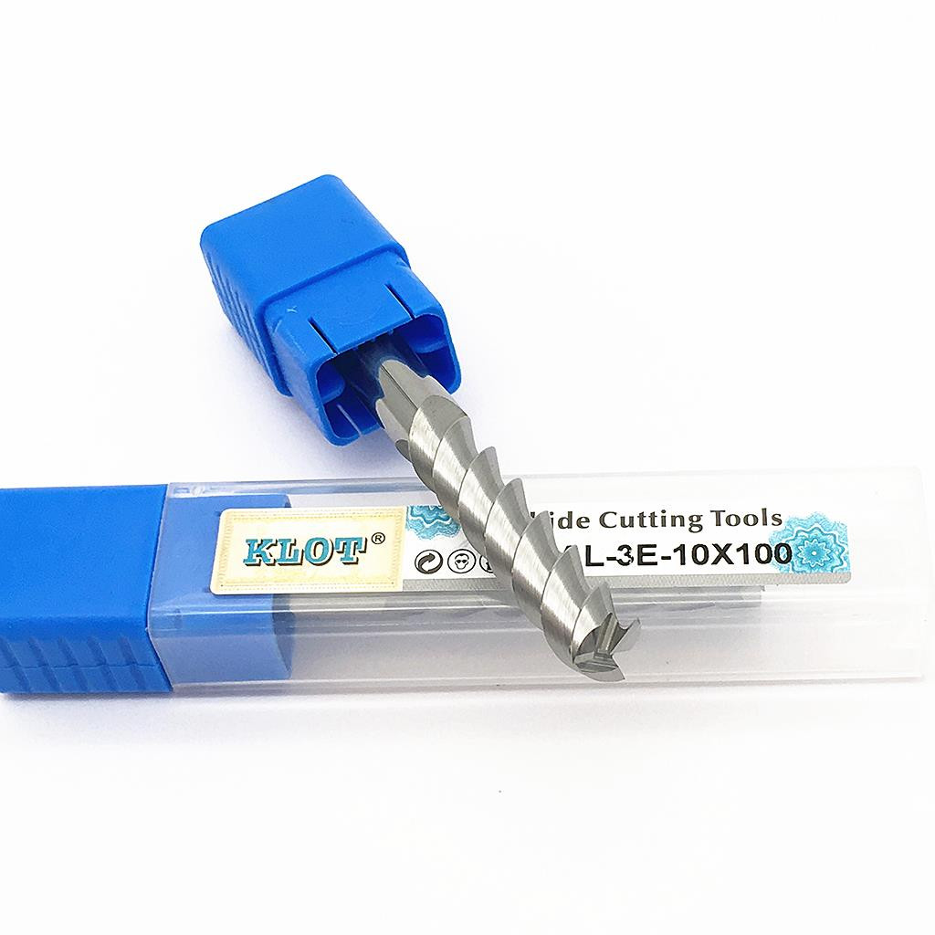 KLOT HRC50 Solid Carbide End Mill For Aluminum 11.5mm-20mm 3-Flute Cutter Bits