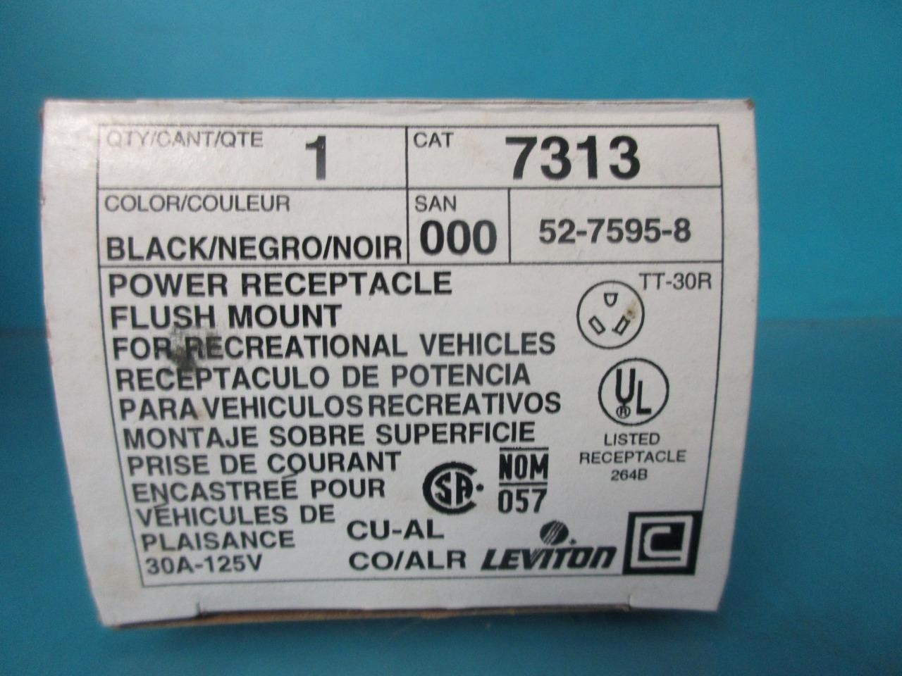 8 LEVITON 7313 FLUSH INDUSTRIAL OUTLET 2P 3W 30A 125V TT-30R POWER RECEPTACLE