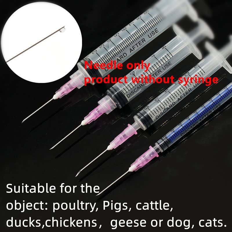 100 Pack 18Ga 1 Inch Sterile Disposable Injection Needle with Cap 1