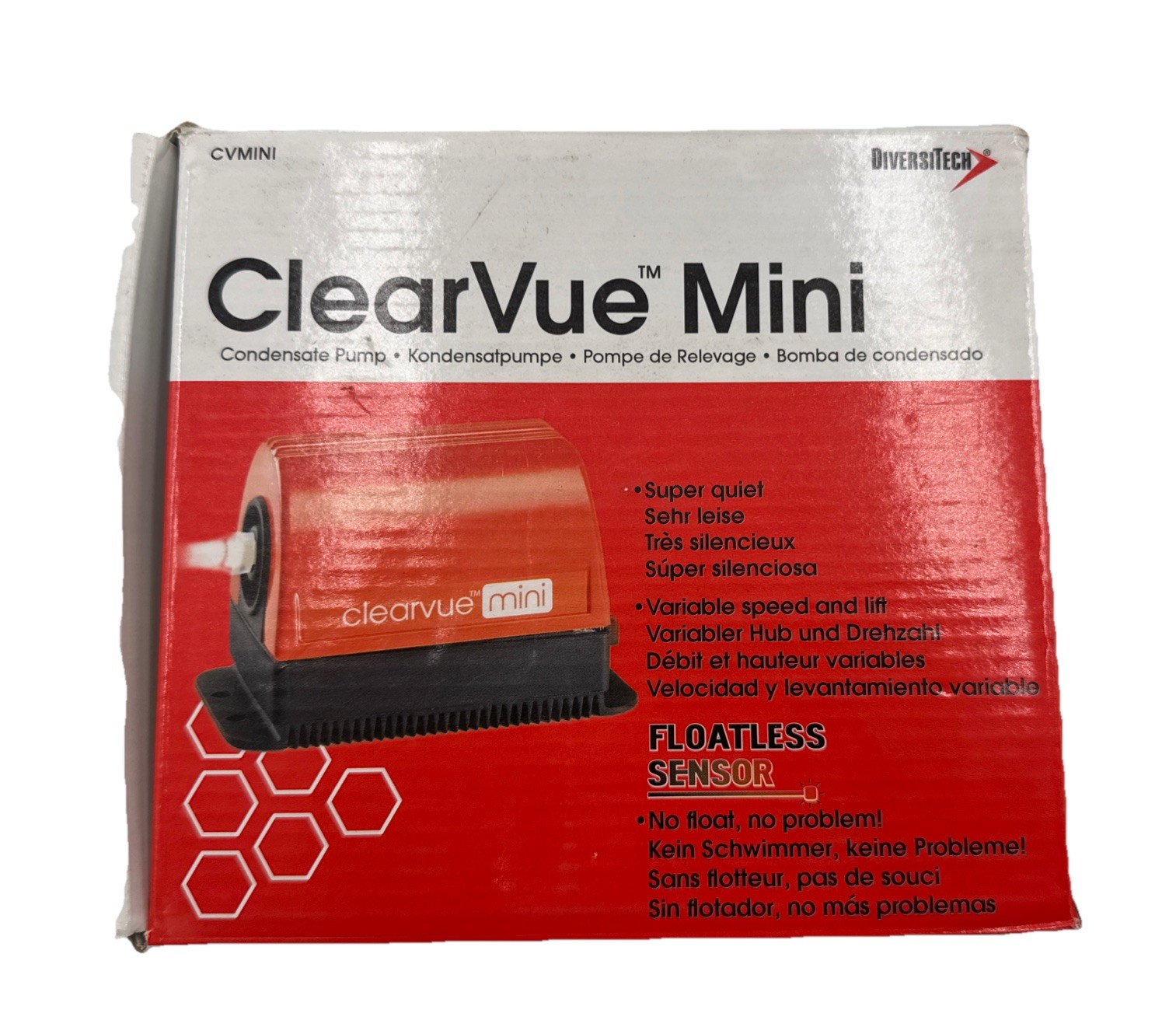 DiversiTech ClearVue Mini Condensate Pump Kit, Floatless Sensor, CVMINI