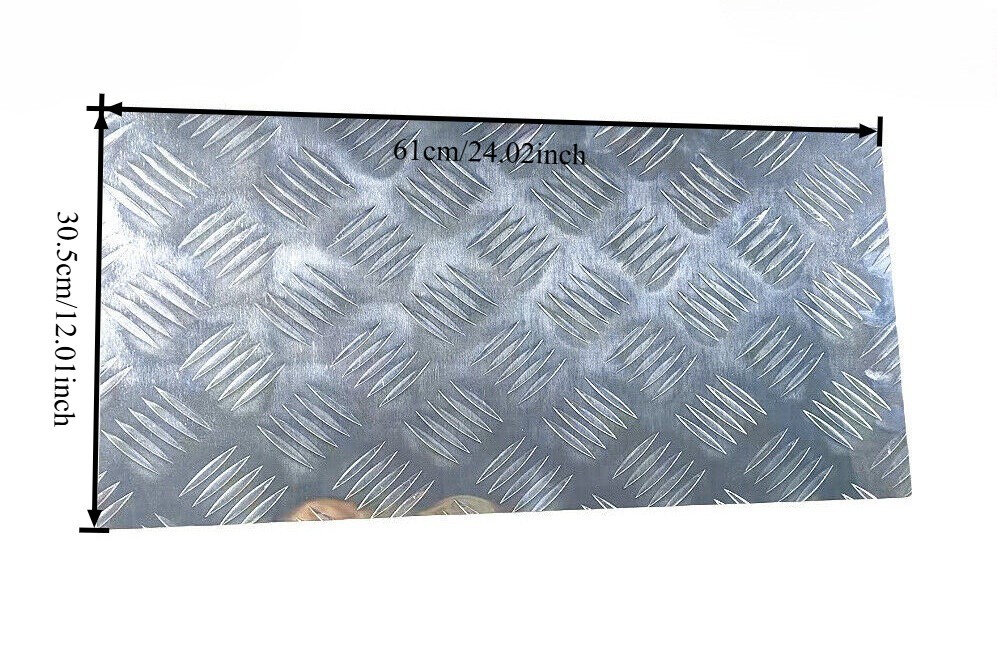 12″x24″ Silver 5 Bar Tread Aluminum Diamond Plate Sheet 305x610mm Trailer RV