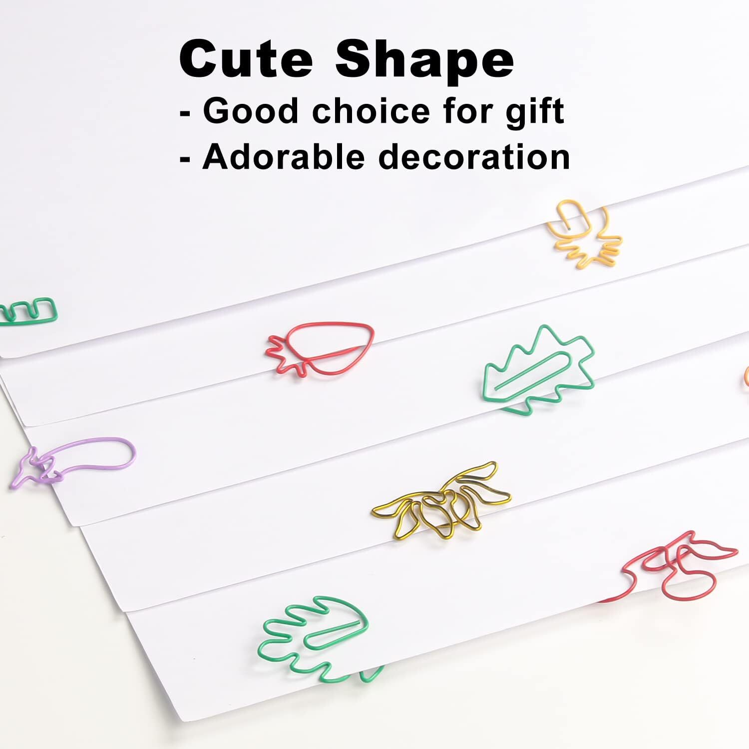 80Pcs 16 Plant Shape Paper Clips Fun Cute Bookmark Clips Metal Marking Clips New