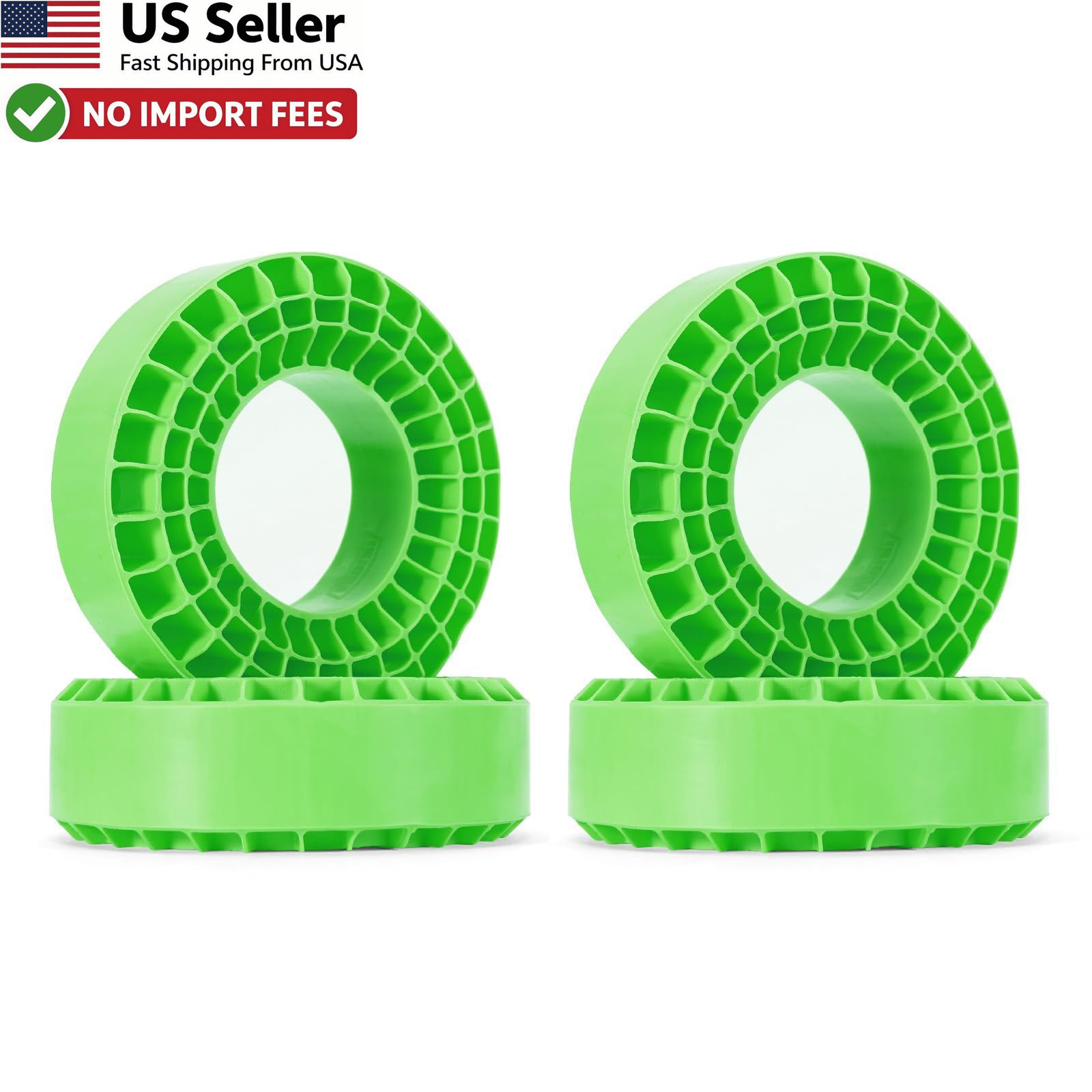 INJORA Silicone Rubber Inserts Foam 106-108mm 1.9″ RC Crawler Tires Green