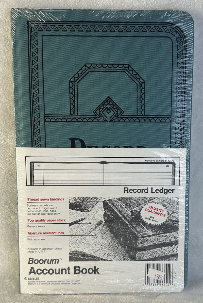NOS Boorum BLUE Account Ledger Book 66-150-R Record Ruling Approx 12” X 7” NEW
