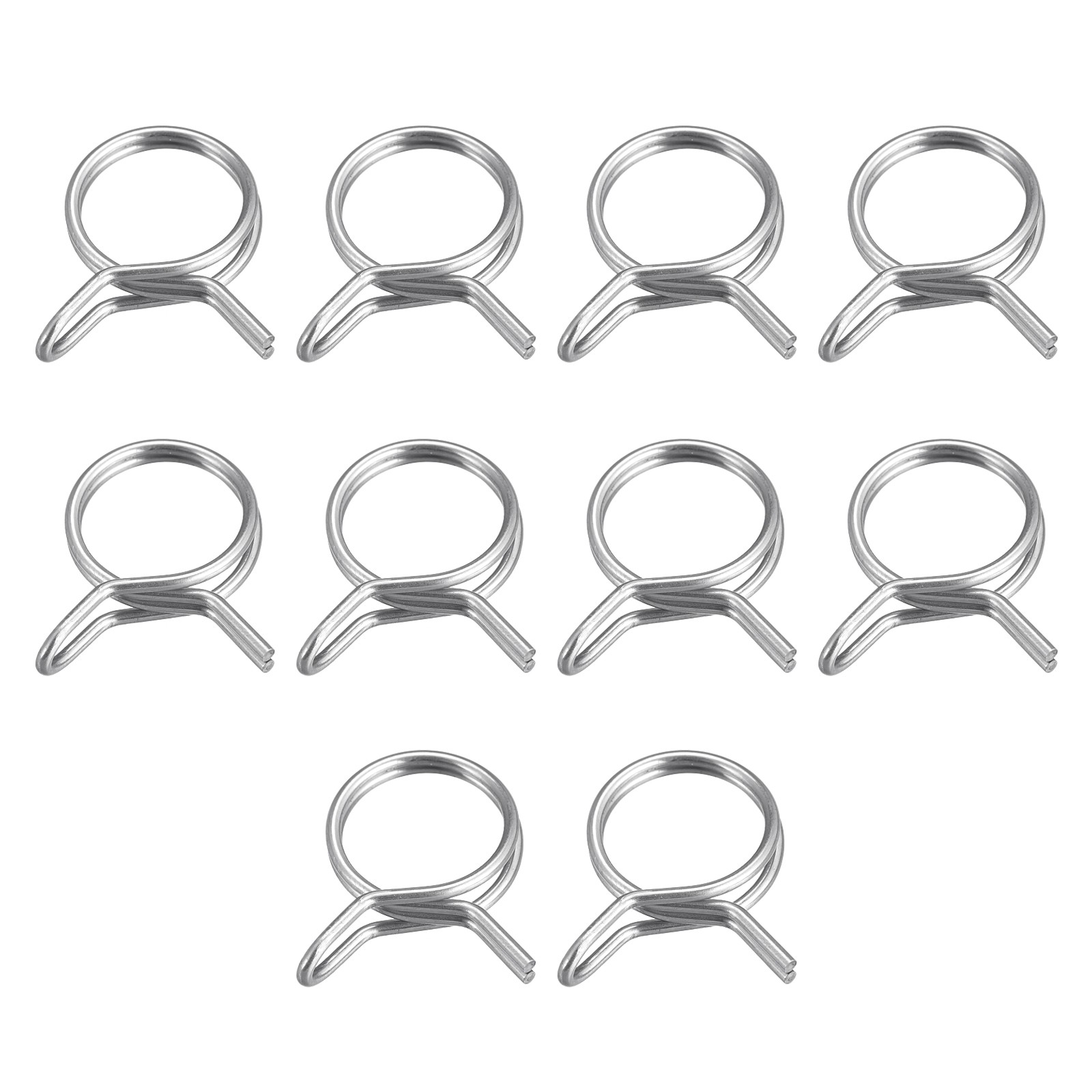 20pcs Double Wire Spring Hose Clamp 304 Stainless Steel 12mm Spring Clips