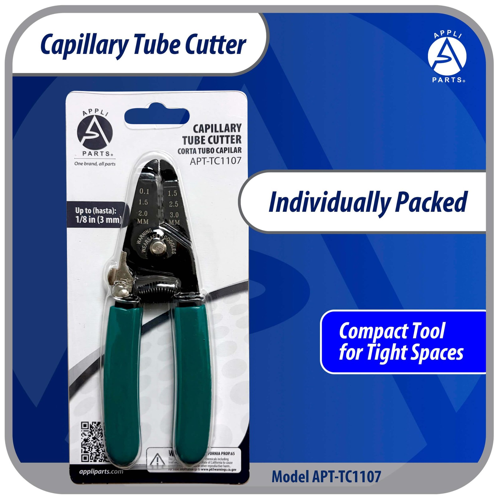 Appli Parts APT-TC1107 Capillary Tube Cutter for Copper up to 1/8 in 3 mm, Profe
