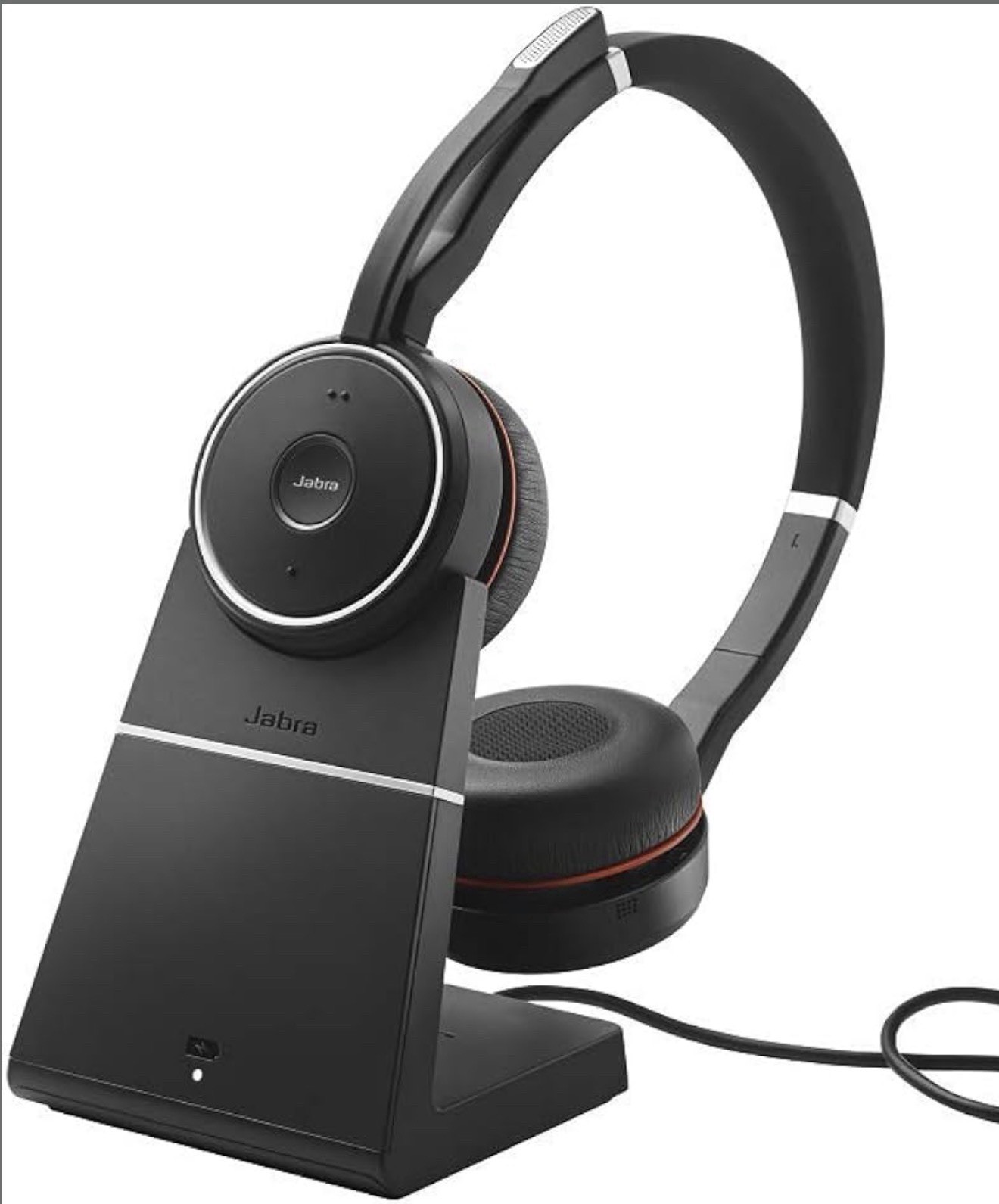 Jabra Evolve 75 MS Wireless Bluetooth Headset Link 370 USB Charging Stand ANC