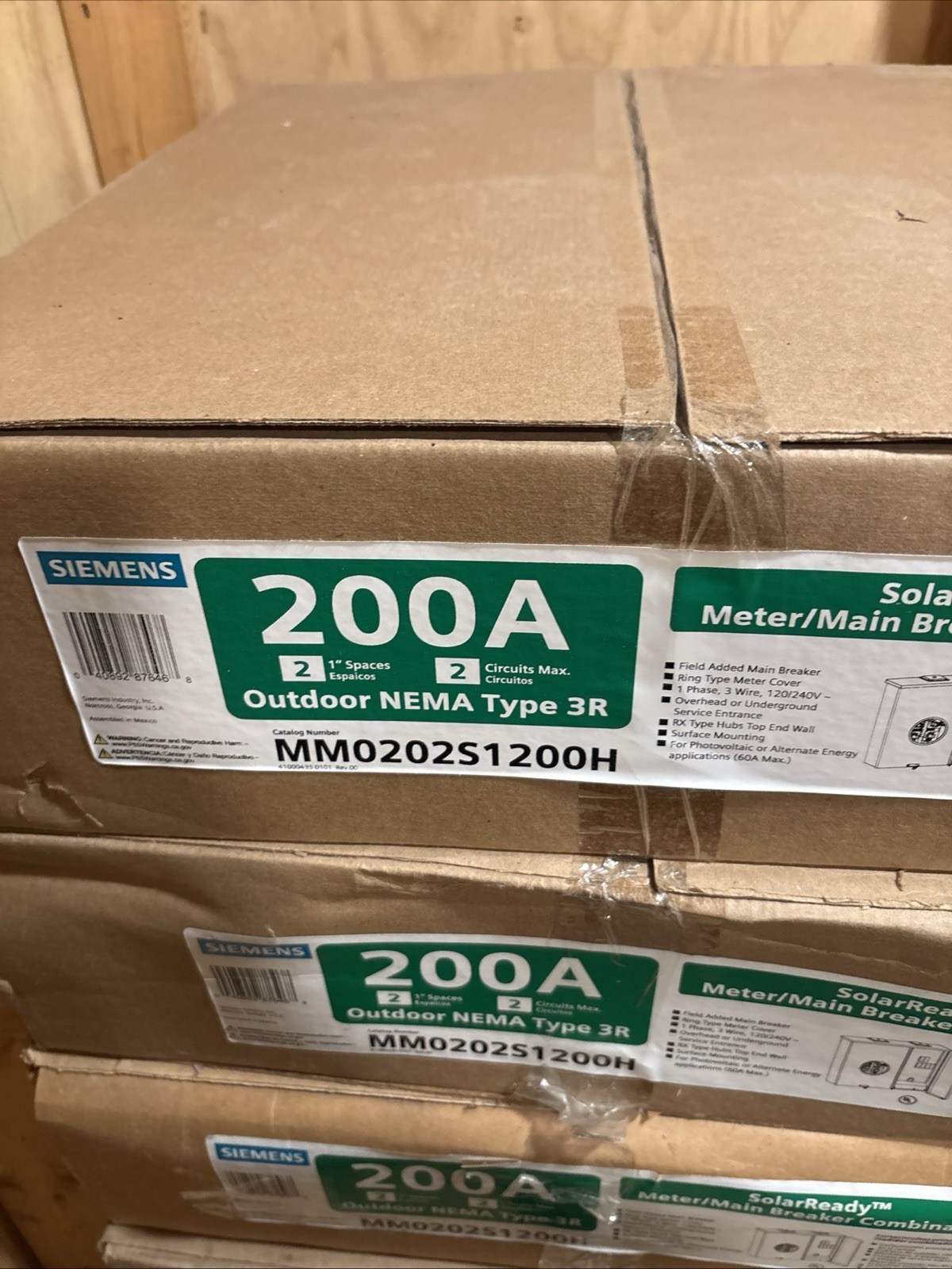 SIEMENS MM0202B1200 METER MAIN BREAKER COMBINATION 2 SPACE 2 CIRCUIT 200 AMP NIB