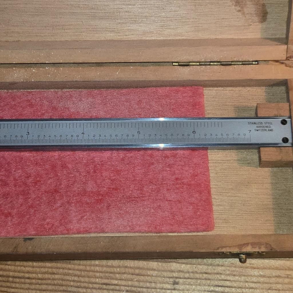 SHARP VTG LUFKIN NO, 701 VERNIER CALIPER IN ORIGINAL WOOD BOX SWITZERLAND