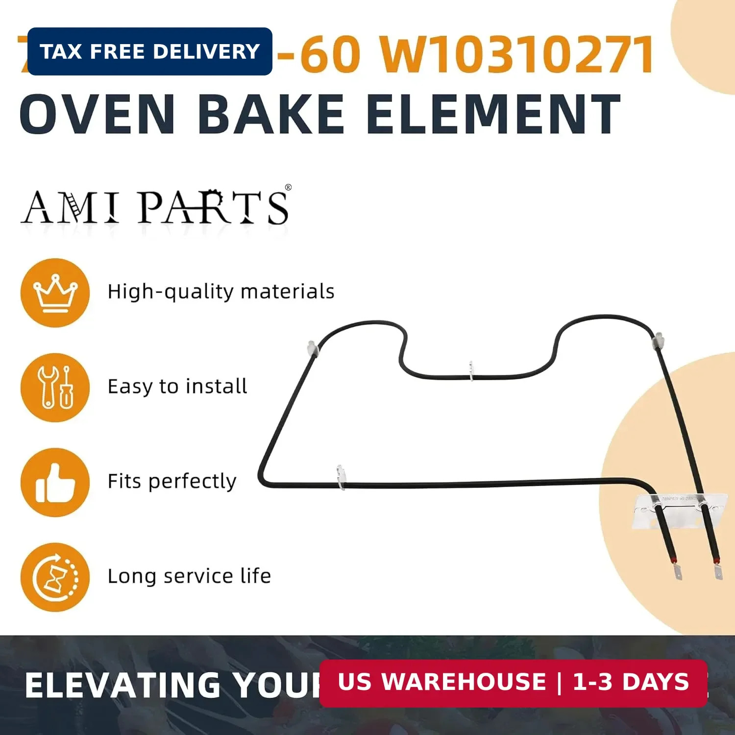 AMI PARTS W10310271 Oven Heating Element 7406P428-60 Lower Bake Element Replacem