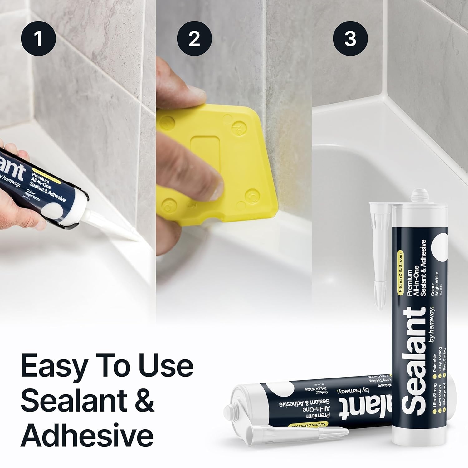 Hemway Sealant Adhesive Hybrid Polymer Construction ALL IN ONE SEAL & GRAB 24 ct