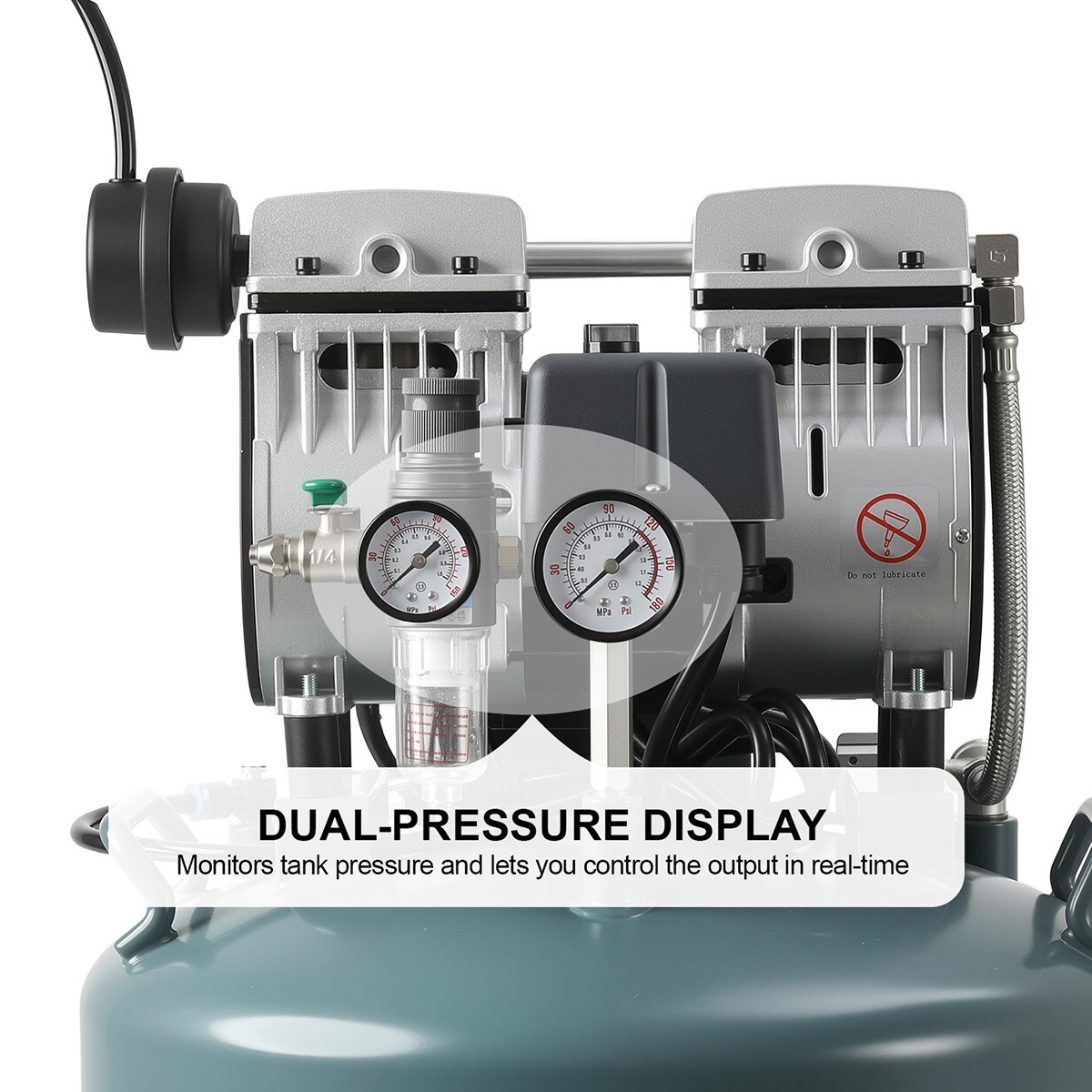24L/40L Portable Dental Mobile Silent Oil-Free Air Compressor Pump FDA