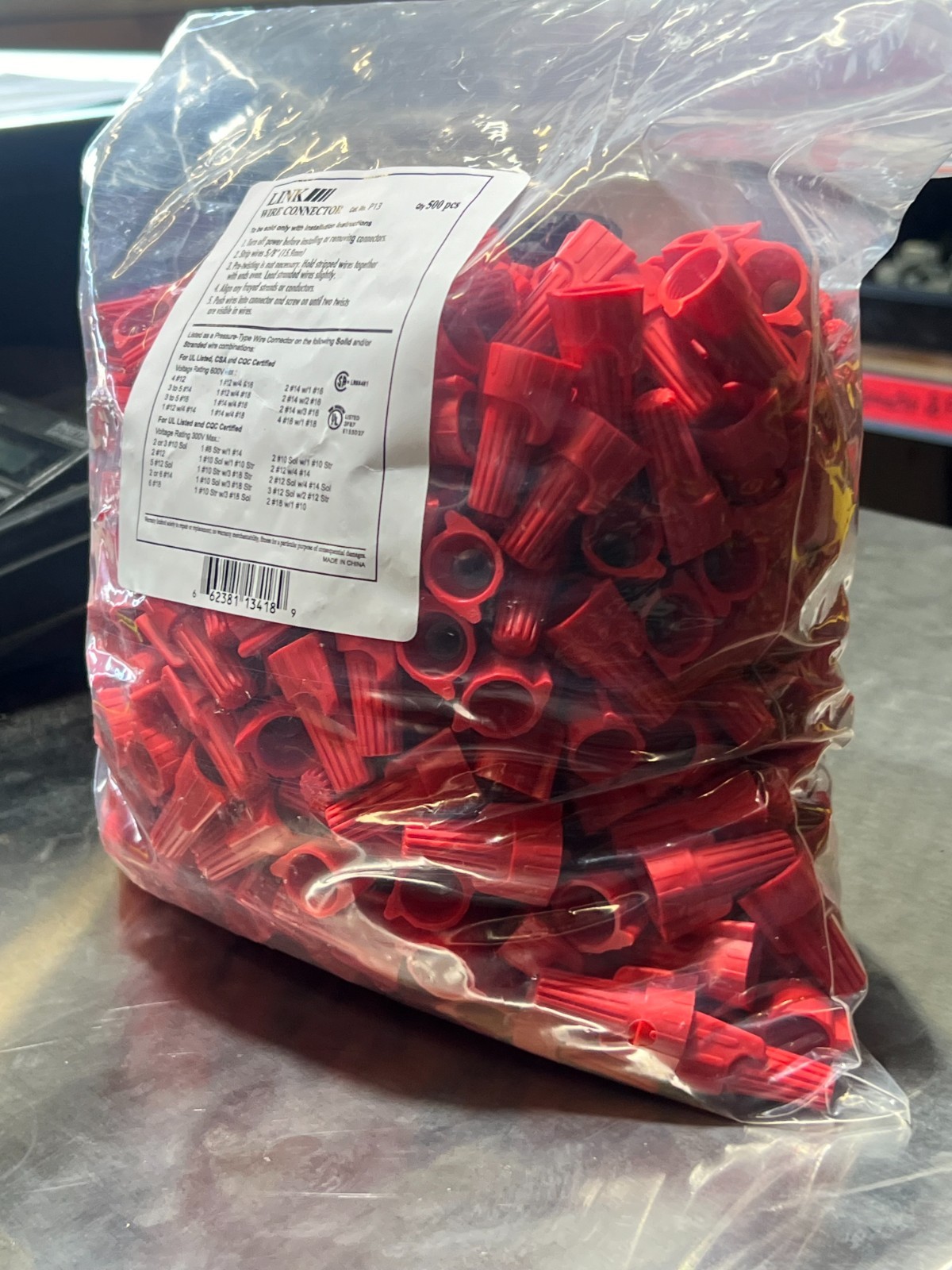 Red Winged 500PCS Type Twist Cable Wire Nuts Connector AWG 22-8 Gauge With Tool