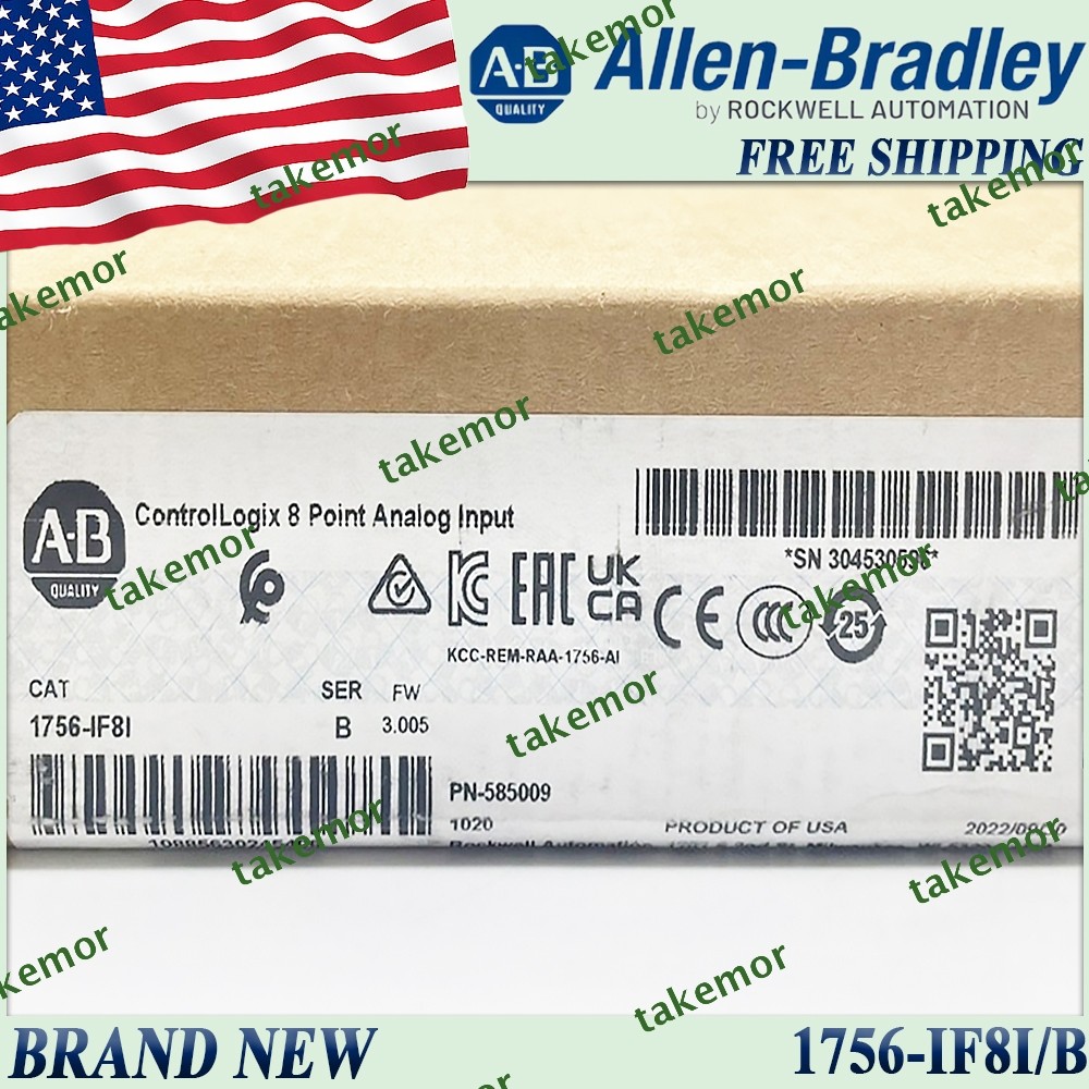 New in Box AB 1756-IF8I/B ControlLogix 8 Point Analog Input 1756IF8I serB US